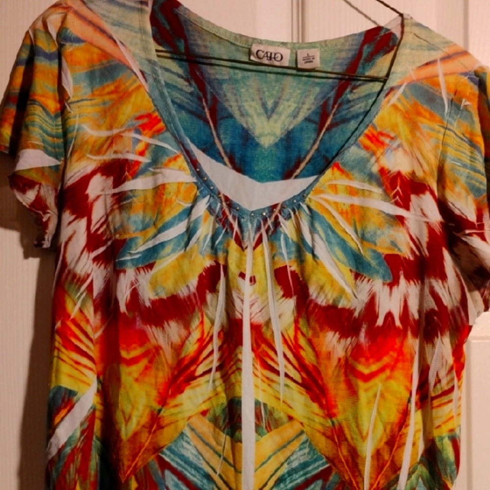 Cato Multicolor Short Sleeve Tee
